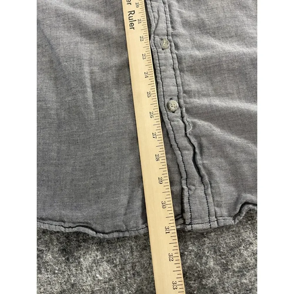 Eddie Bauer Shirt Mens XLT XL Tall Gray Button Up Long Sleeve Dress Shirt N87